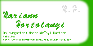 mariann hortolanyi business card